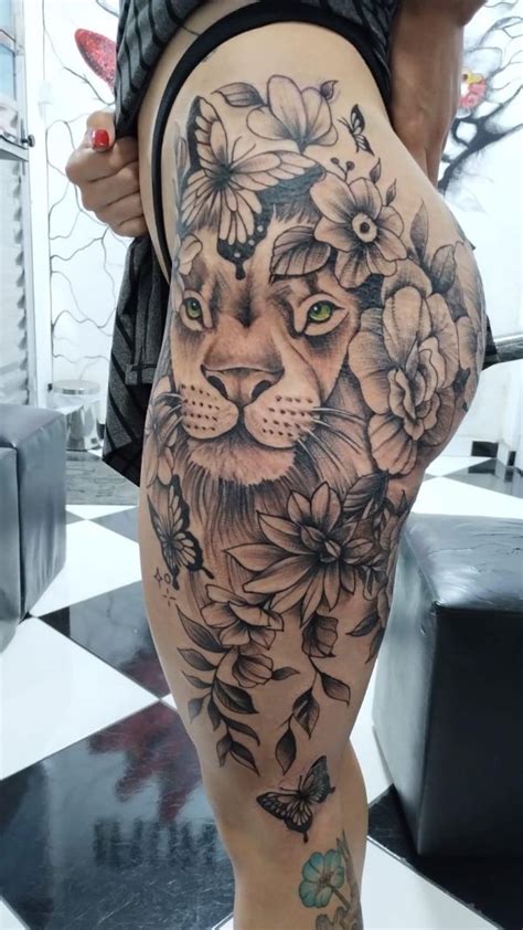 tatuagens de lao na coxa|Top 10 tatuagem de leão na coxa ideas and inspiration